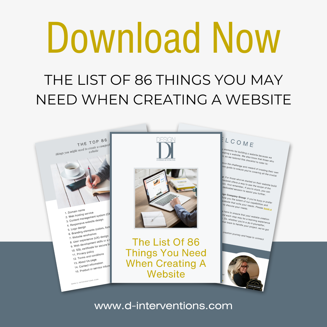 The list of 86 things you need when creating a website